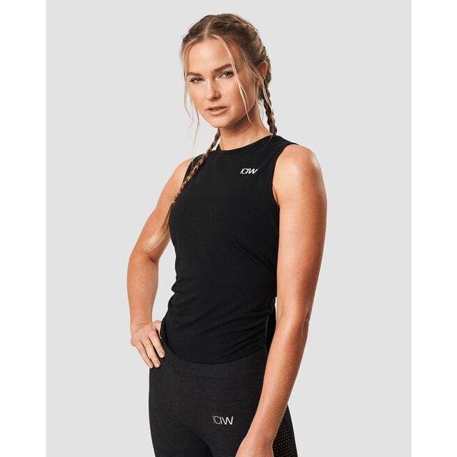 Empowering Open Back Tank, Black, L Empowering Open Back Tank, Black