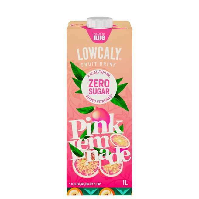 Njie Lowcaly Fruit Drink, 1000 ml, Pink Lemonade Lowcaly Fruktdryck 1000 ml Pink Lemonade