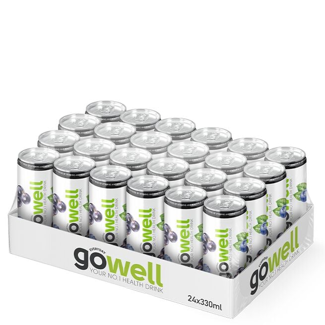 Flak GoWell Funktionsdryck 330 ml Svartvinbär Blåbär 24 x GoWell Funktionsdryck Flak 33 cl Svartvinbär Blåbär