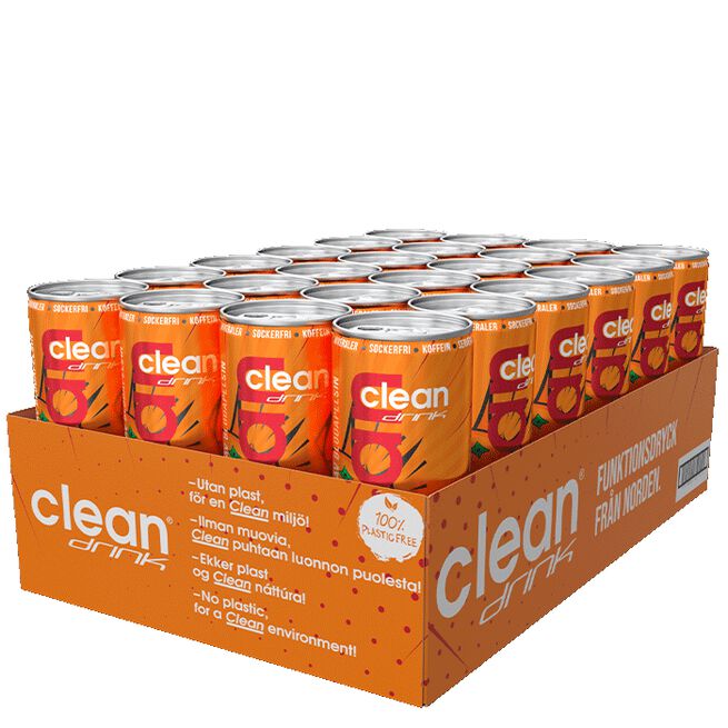 24 x Clean Drink, 330 ml, Blodapelsin Flak 24 x Clean Drink 330 ml Blodapelsin