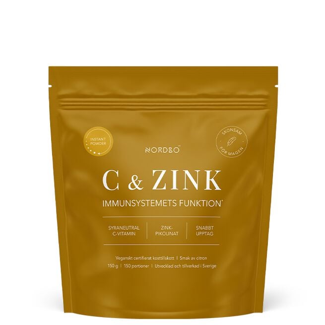 C Och Zink Instant Powder 150 g C & Zink Pulver Veganskt 150 g Citron