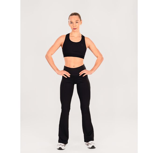 Star Flared Tights Black L  Flared Träningstights Svart