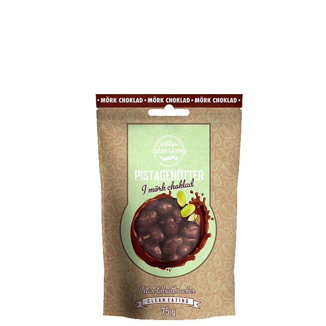 Pistagenötter i mörkchoklad, 75 g