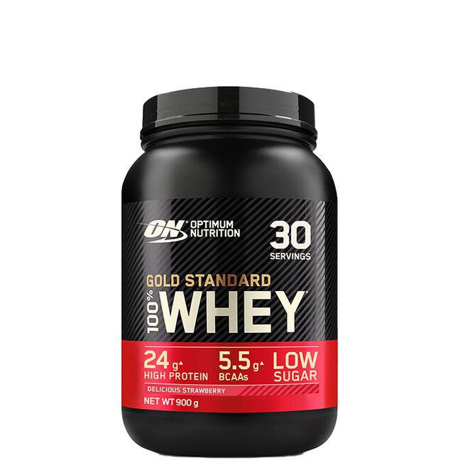 100% Whey Gold Std, 908 g, Delicious Strawberry 100% Whey Gold Standard Vassleprotein 908 g Delicious Strawberry