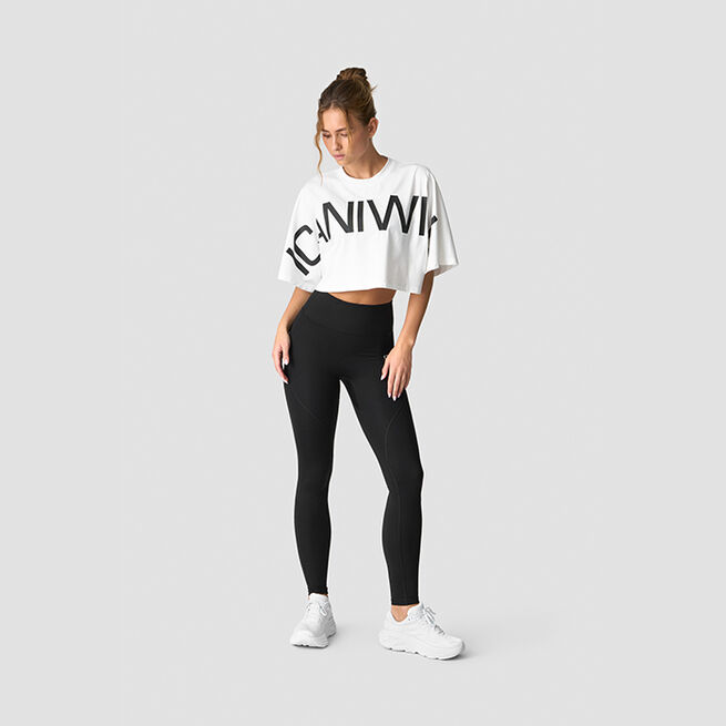 ICIW	Contrast Cropped Logo T-shirt, White Contrast Croppad T-shirt Vit