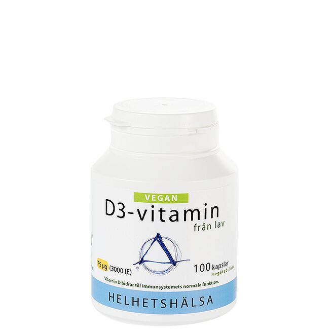 D3-vitamin Vegan 75 mcg, 3000 IE, 100 kapslar 