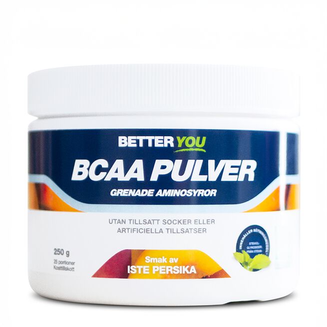 Naturligt BCAA Pulver Iste persika 250 g Naturligt BCAA Pulver 250 g Iste Persika