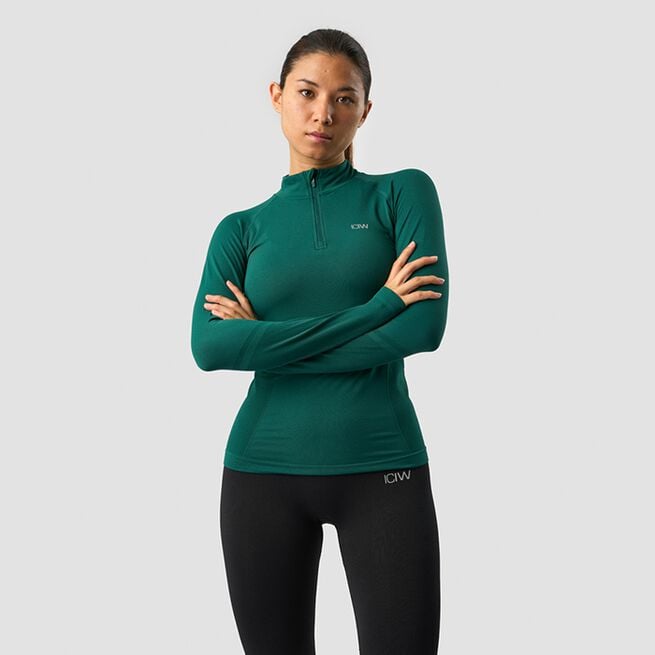Everyday 1/4 Zip, Dark Green Melange, S Everyday 1/4 Zip, Dark Green Melange