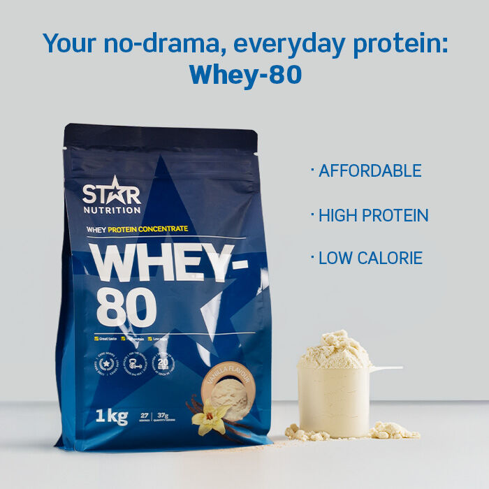 Whey-80 Vassleprotein 1 kg Vanilj