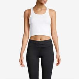 Crop Rib Racerback, White, 36  Crop Rib Racerback, White