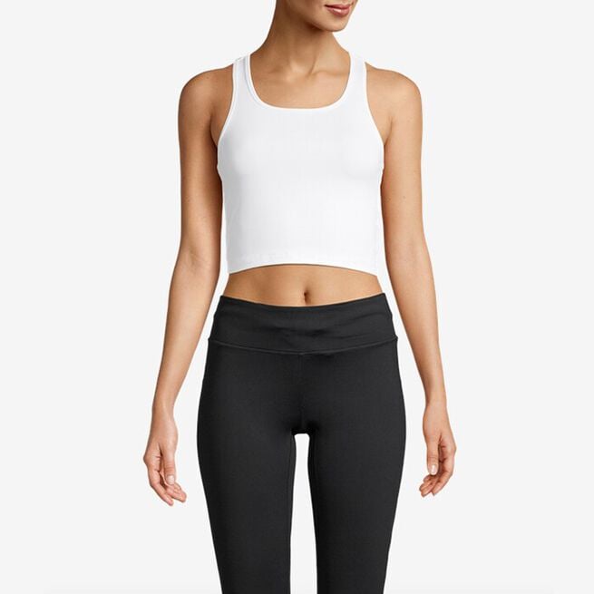 Crop Rib Racerback, White, 36  Crop Rib Racerback, White