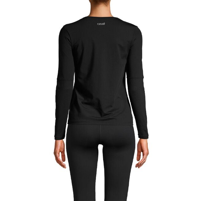 Casall Essential Long Sleeve, Black Essential Long Sleeve with Mesh Insert, Black
