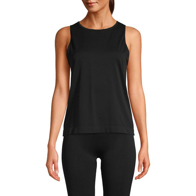 Casall Seamless Blocked Tank Black