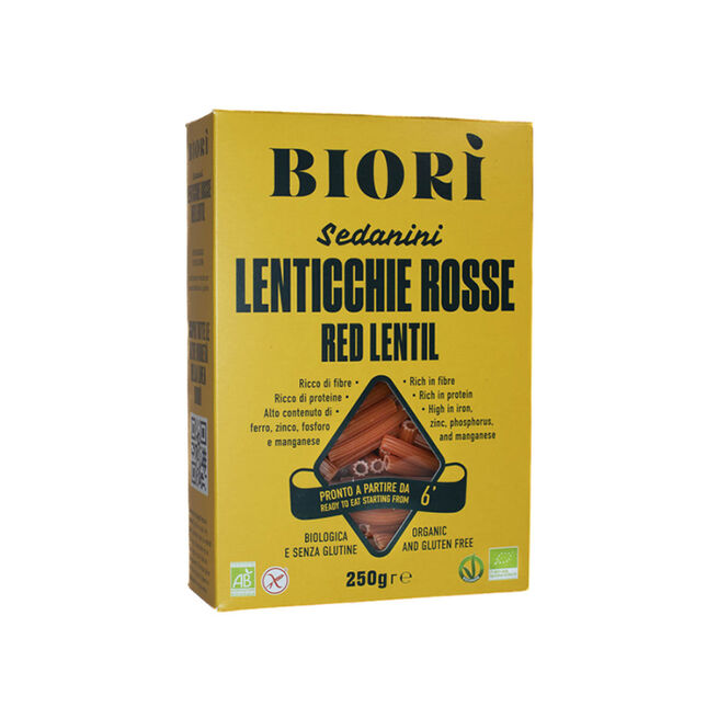 Röda Linser Pasta Sedanini Glutenfri 250 g Röda Linser Pasta Sedanini Glutenfri 250 g