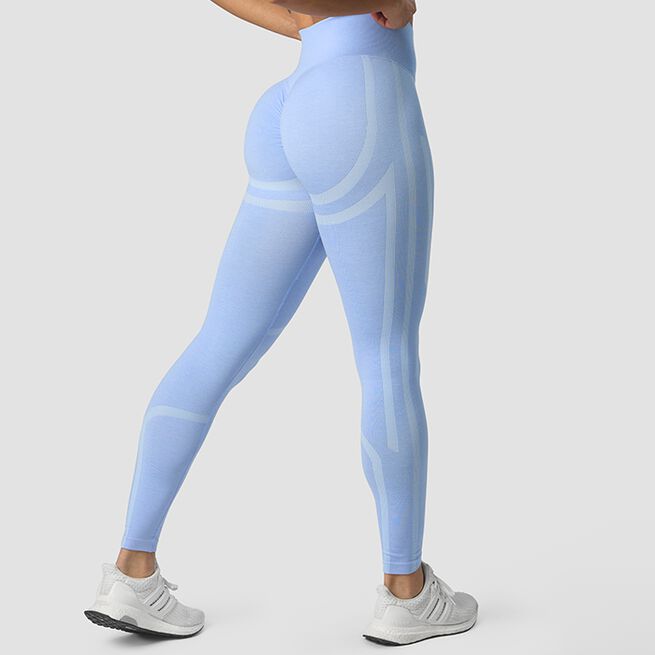 Rush Seamless Tights, Soft Blue Melange Rush Seamless Tights Ljusblå