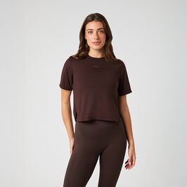 Borg Cropped T-shirt, Molé, L  Borg Cropped T-shirt Molé