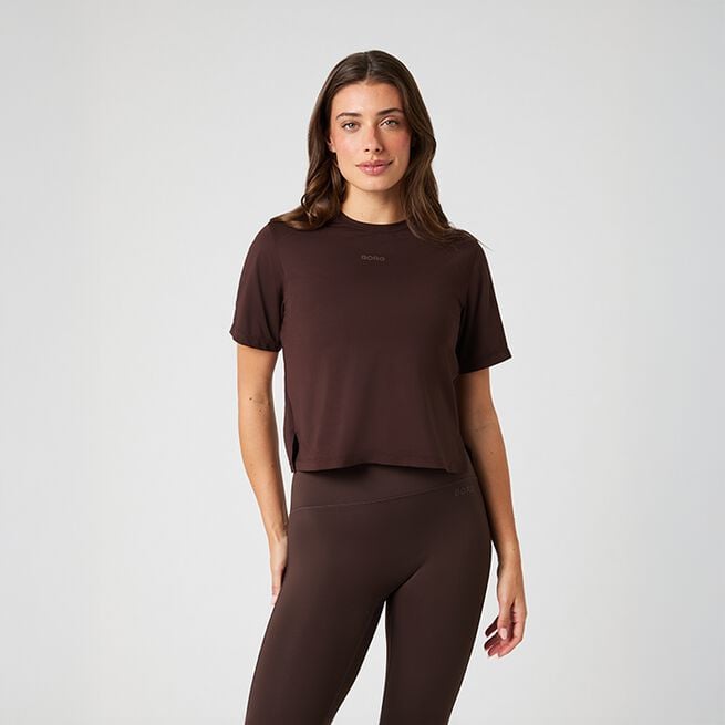 Borg Cropped T-shirt, Molé, L  Borg Cropped T-shirt Molé