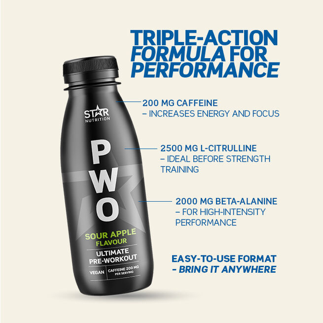 12 x PWO Drink 330 ml Energy flavour  12 x PWO Drink 330 ml Energy flavour