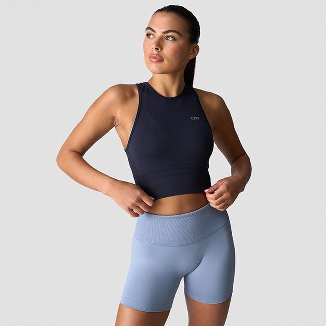 Define Seamless Cropped Tank Top, Navy, L Define Seamless Cropped Linne Marinblå