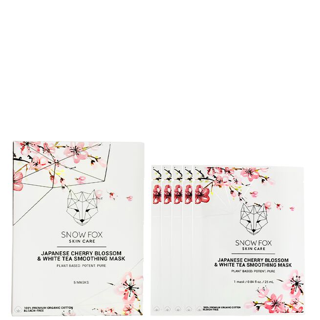 Snow Fox Japanese Cherry Blossom & White Tea Smoothing Mask x 5