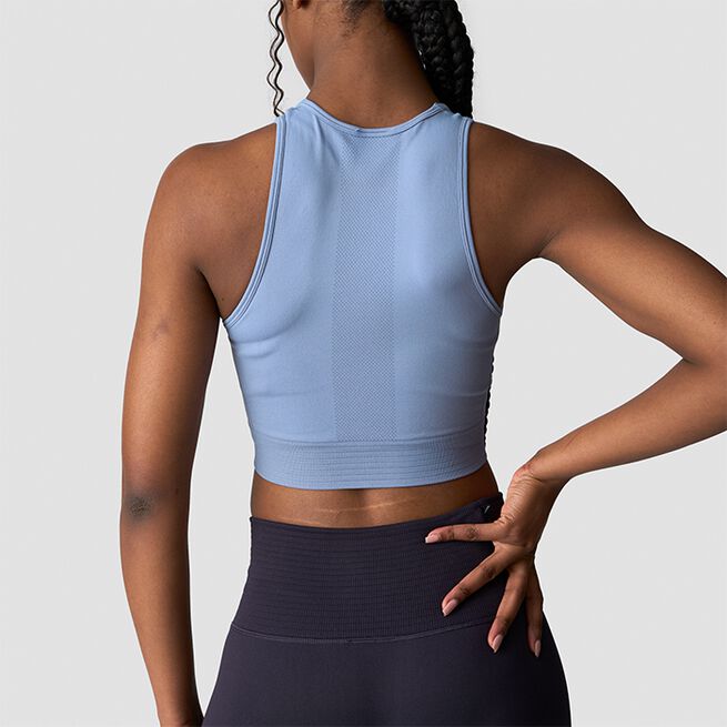 Define Seamless Cropped Tank Top, Metal Blue, L  Define Seamless Cropped Linne Blå