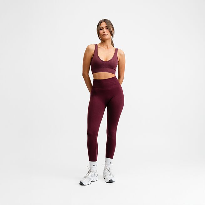 Seamless Deep V Bra, Redwood, XS  Sport-Bh Rödbrun