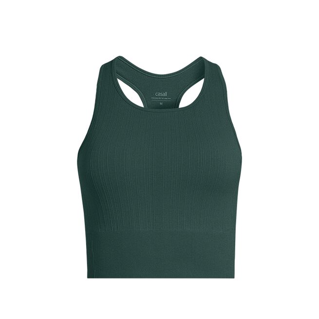 Casall Multi Rib Seamless Padded Sports Top, Dark Pine Multi Rib Seamless Padded Sports Top, Dark Pine
