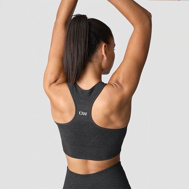 Soft Seamless Sports Bra, Graphite Melange, L  Soft Seamless Sport-BH Grå