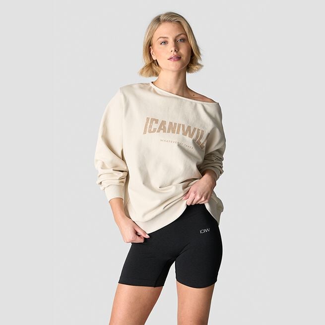 Revive Crewneck Print, Light Beige Revive Collegetröja Beige