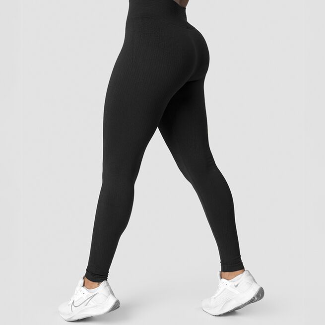Ribbed Define Seamless Tights, Black, L  Ribbed Define Seamless Tights, Black