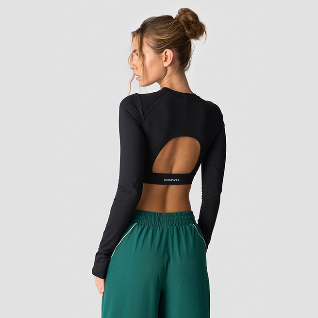 ICIW Contrast Cropped Long Sleeve, Black Contrast Träningströja Svart