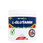 Naturligt L-Glutamin, 300 g, Jordgubb/Rabarber Better You