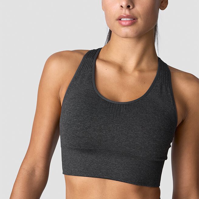 Soft Seamless Sports Bra, Graphite Melange, L  Soft Seamless Sport-BH Grå