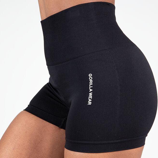 Gorilla Wear Quincy Seamless Shorts, Black Quincy Seamless Shorts, Black