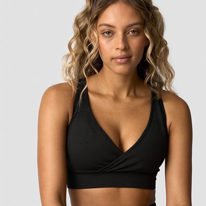 ICIW Soft Seamless Adjustable Sports Bra, Black Soft Seamless Justerbar Sport-bh Svart