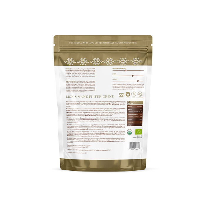 L&aring;gsyrlig Lion's Mane specialkaffe Bryggmalet EKO 227g