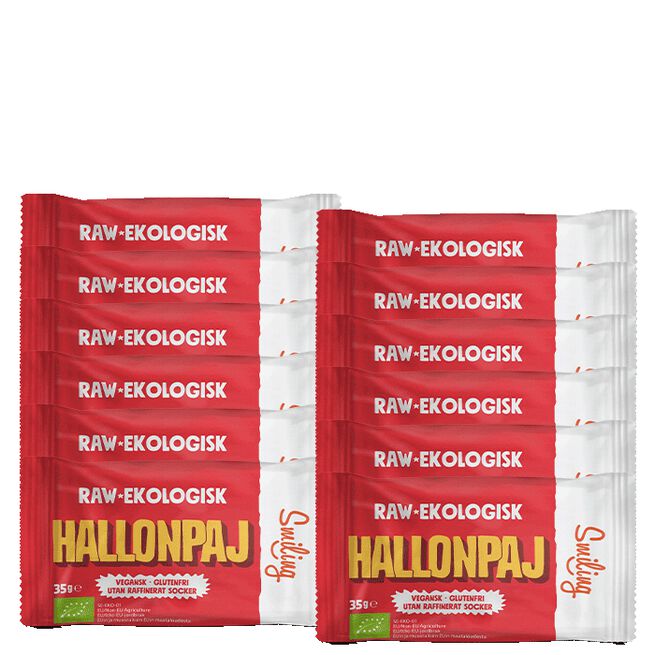 12 x Smiling Hallonpaj, 35 g 12 x Rawbar 35 g Hallonpaj