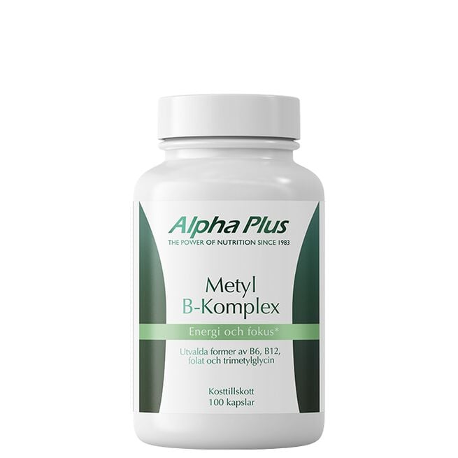 Alpha Plus Metyl-B-Plex 90 kapslar Metyl B-Vitamin Komplex 100 kapslar