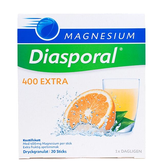 Magnesium Diasporal 400 mg Extra 20 påsar Magnesium Diasporal 400 mg Extra 20 påsar Apelsin