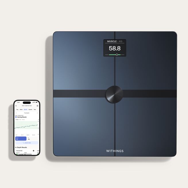 Withings Body Smart, Black  Body Smart Diagnostisk Personvåg Svart