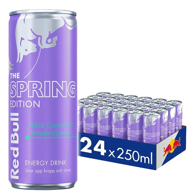 24 x Red Bull Energidryck, 250 ml, Spring Edition Rosa Grapefrukt 24 x Red Bull Energidryck, 250 ml, Spring Edition Rosa Grapefrukt Rosa Grapefrukt Woodruff