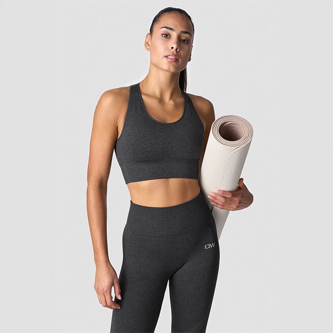 Soft Seamless Sports Bra, Graphite Melange, L  Soft Seamless Sport-BH Grå