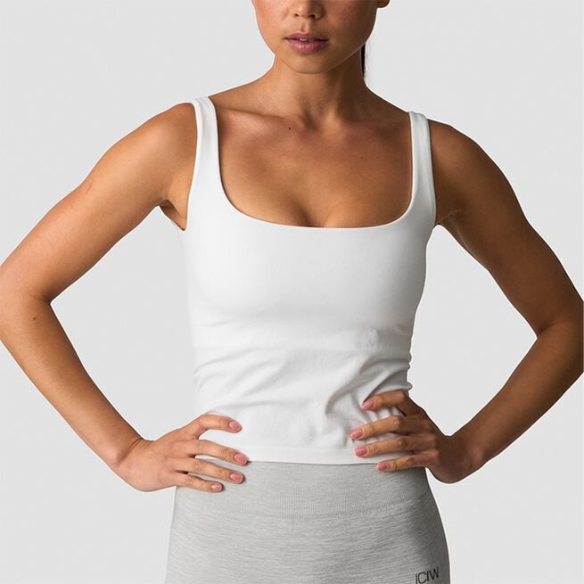 Smooth Seamless 2-in-1 Tank, White Snow, L Smooth Seamless 2-i-1 Linne Vit