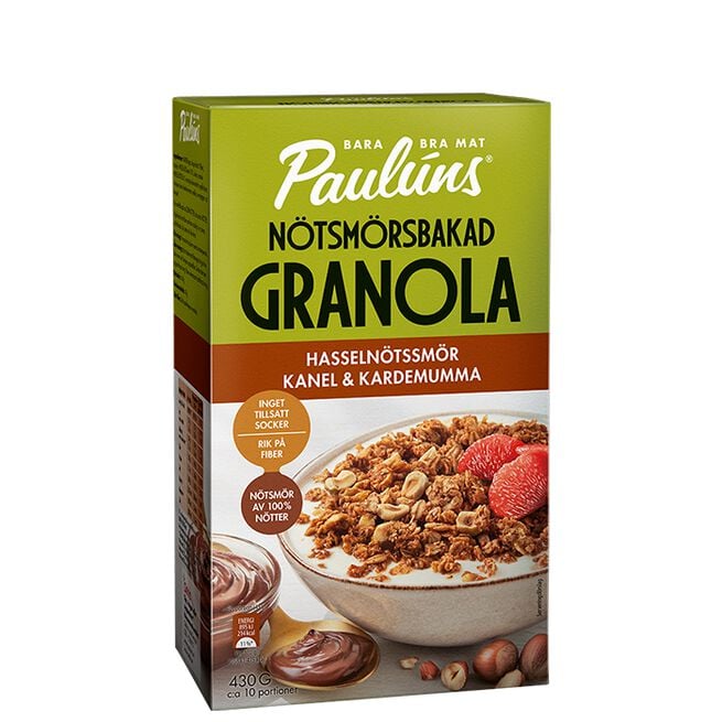 Nötsmörs Granola Hasselnötssmör Kanel Kardemumma 430 g  Nötsmörs Granola Hasselnötssmör Kanel Kardemumma 430 g