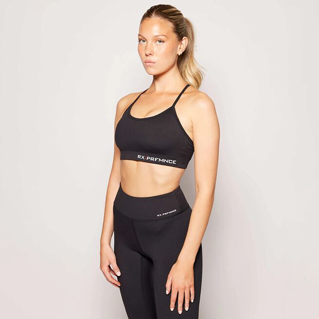 RX Performance Barbara Sports Bra, White Barbara Sports Bra, Black