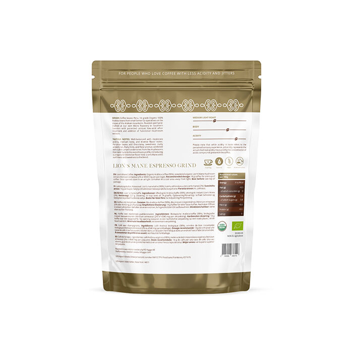 L&aring;gsyrlig Lion's Mane specialkaffe Espressomald EKO 227g