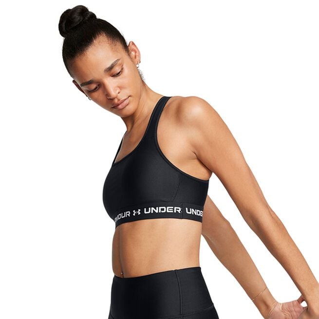 Under Armour Project Rock Crossback Mid Bra, Black Crossback Sport-bh Svart