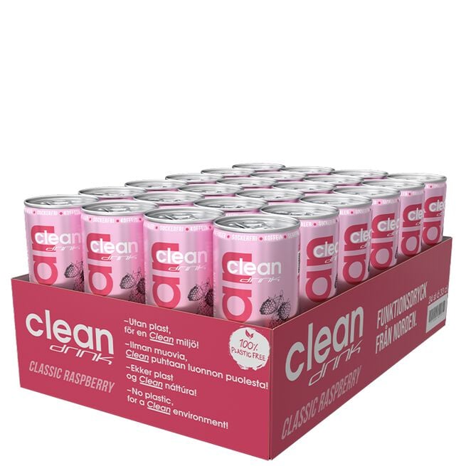 24 x Clean Drink, 330 ml, Classic Raspberry Flak 24 x Clean Drink 330 ml Classic Raspberry