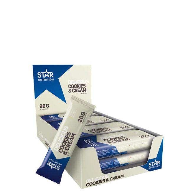 12 x Star Nutrition Protein Bar 55 g Cookies & Cream 12 x Proteinbar 55 g Cookies & Cream