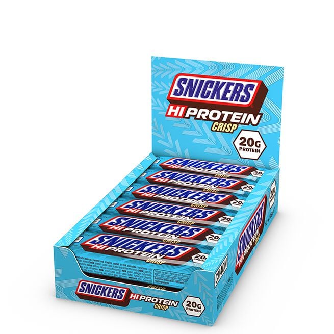 12 x Snickers High Protein Crisp Bar, 55 g, Milk Chocolate 12 x Snickers High Protein Crisp Bar 55 g Mjölkchoklad Milk Chocolate